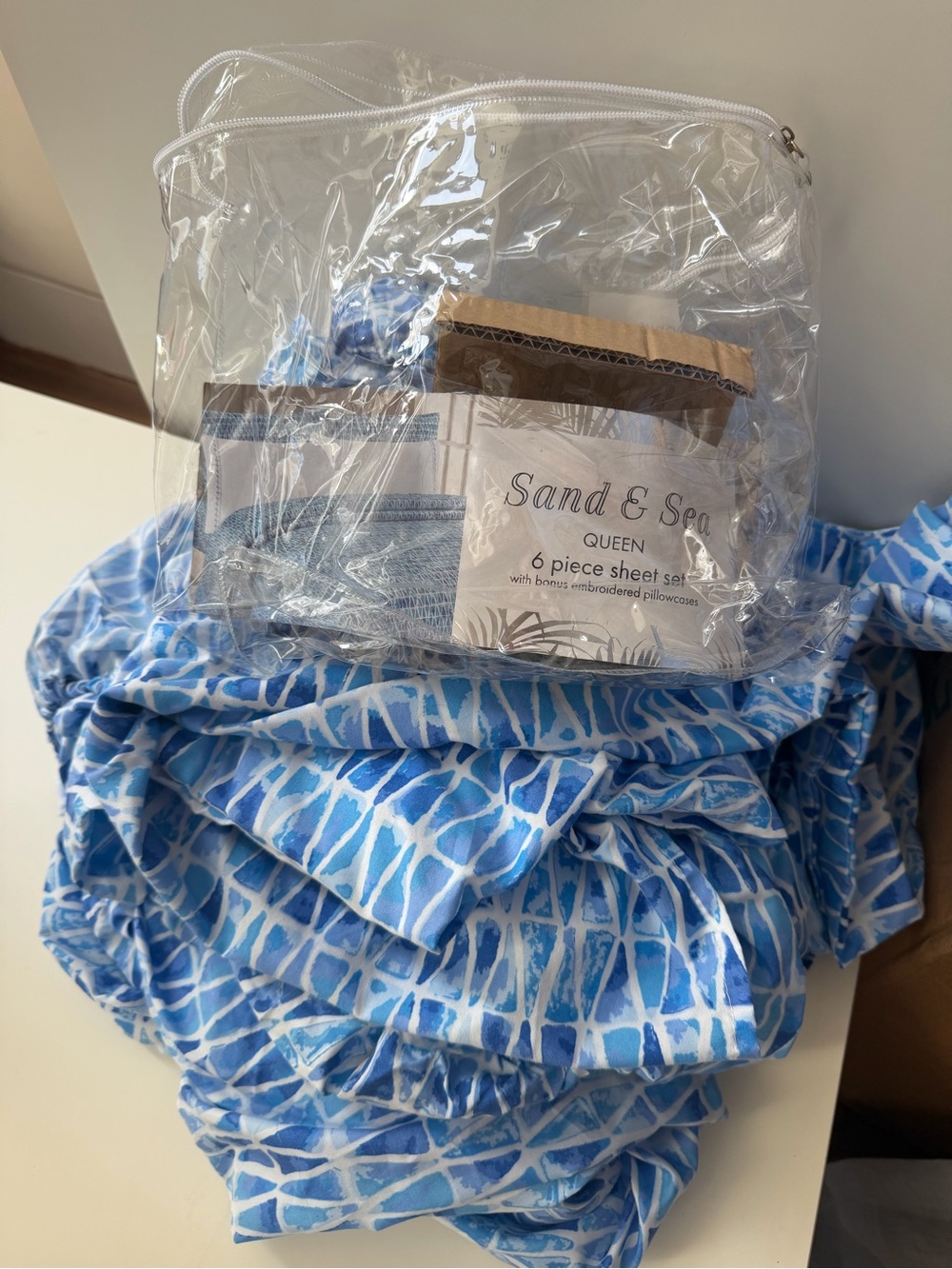NEW Sand & Sea Queen Sheet Set - 6 Piece